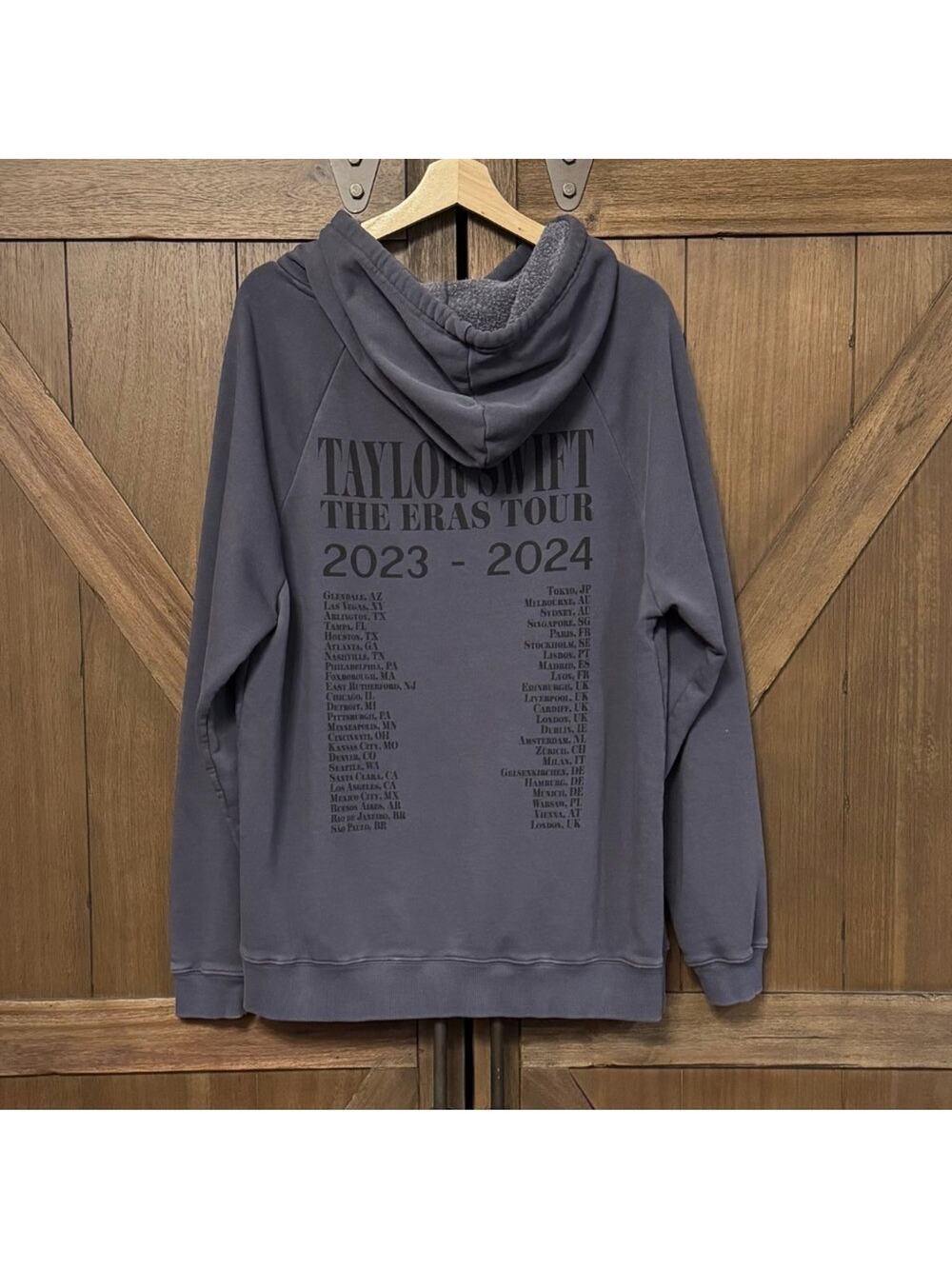 NEW Taylor Swift THE ERAS TOUR Washed Blue Hoodie size Large International 2024